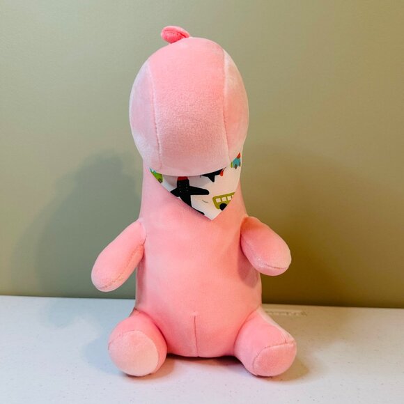Adorable Pink Dinosaur Plush Toy With Quirky Bandana Pink Dino Stuffed Animal - Picture 2 of 11